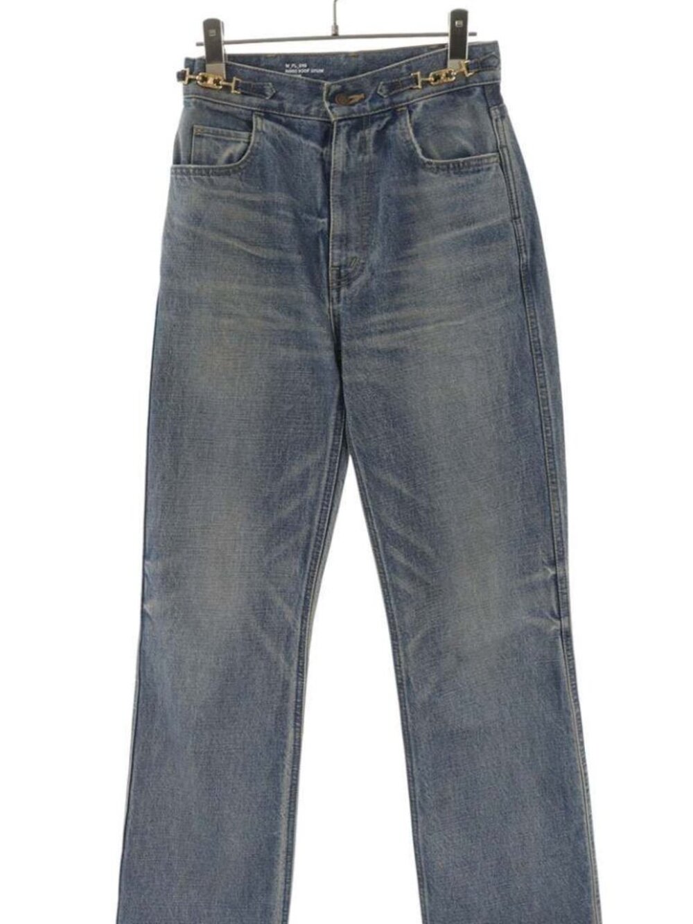 Celine Triomphe Horsebit Embellished Flared Denim Pants 26